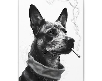 Australian Cattle Dog Smoking