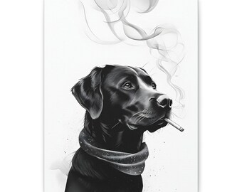 Black Labrador Smoking