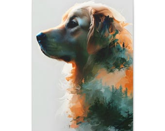 Golden Retriever Adventures: Peaks in Paint
