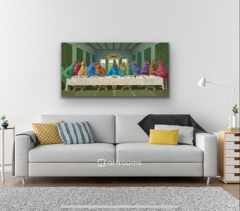 Fine Art Print Das Abendmahl beim Huhn Giclée Druck auf texturiertem Fine Art Papier Bild 4