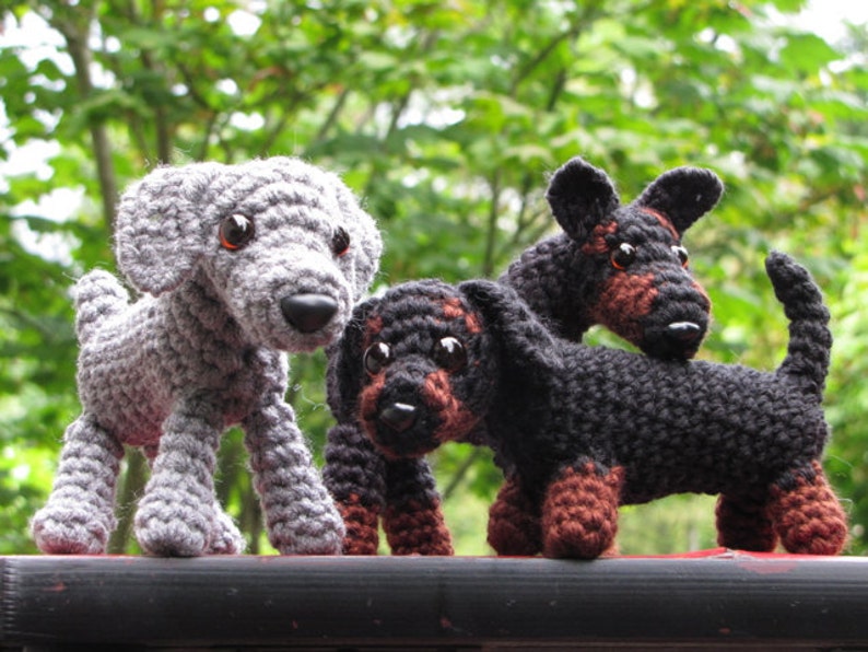 MUSTER: Dobermann, Dackel, Weimaraner Amigurumi Bild 1