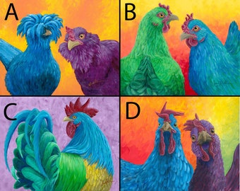 Chicken Art Prints - 8x10 and 16x20 Customizable Package