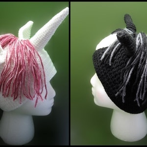 PATTERN Horse and Unicorn Crocheted Hat Pattern image 1