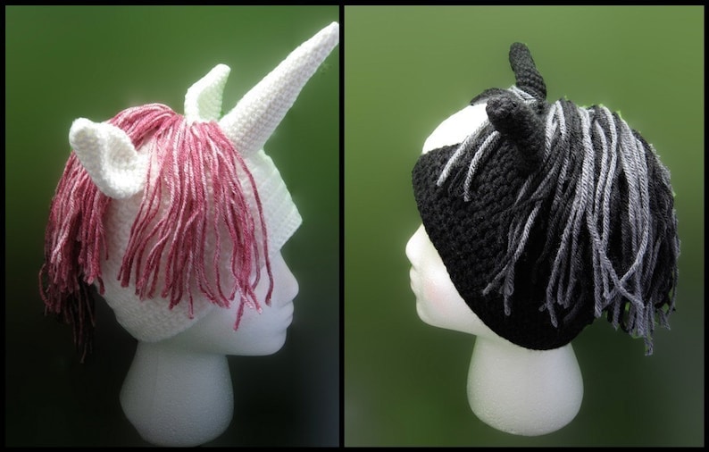 PATTERN Horse and Unicorn Crocheted Hat Pattern image 1