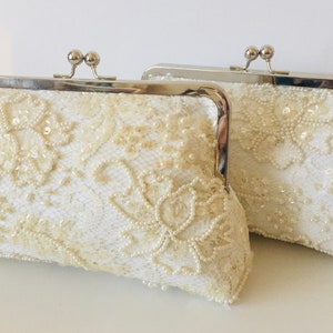REPURPOSED from Moms Dress.  Bridal Clutch, Wedding Dress Clutch,  Keepsake, made from Moms wedding dress