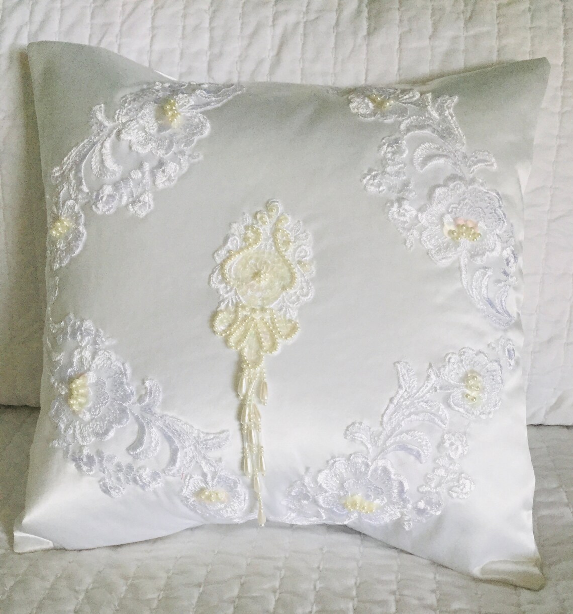 Wedding Dress Pillow Made From Moms Wedding Dress Etsy