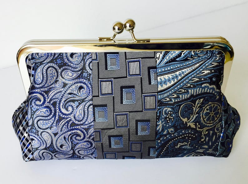 NECKTIE CLUTCH Heirloom Clutch Necktie Bag Tie Clutch Etsy