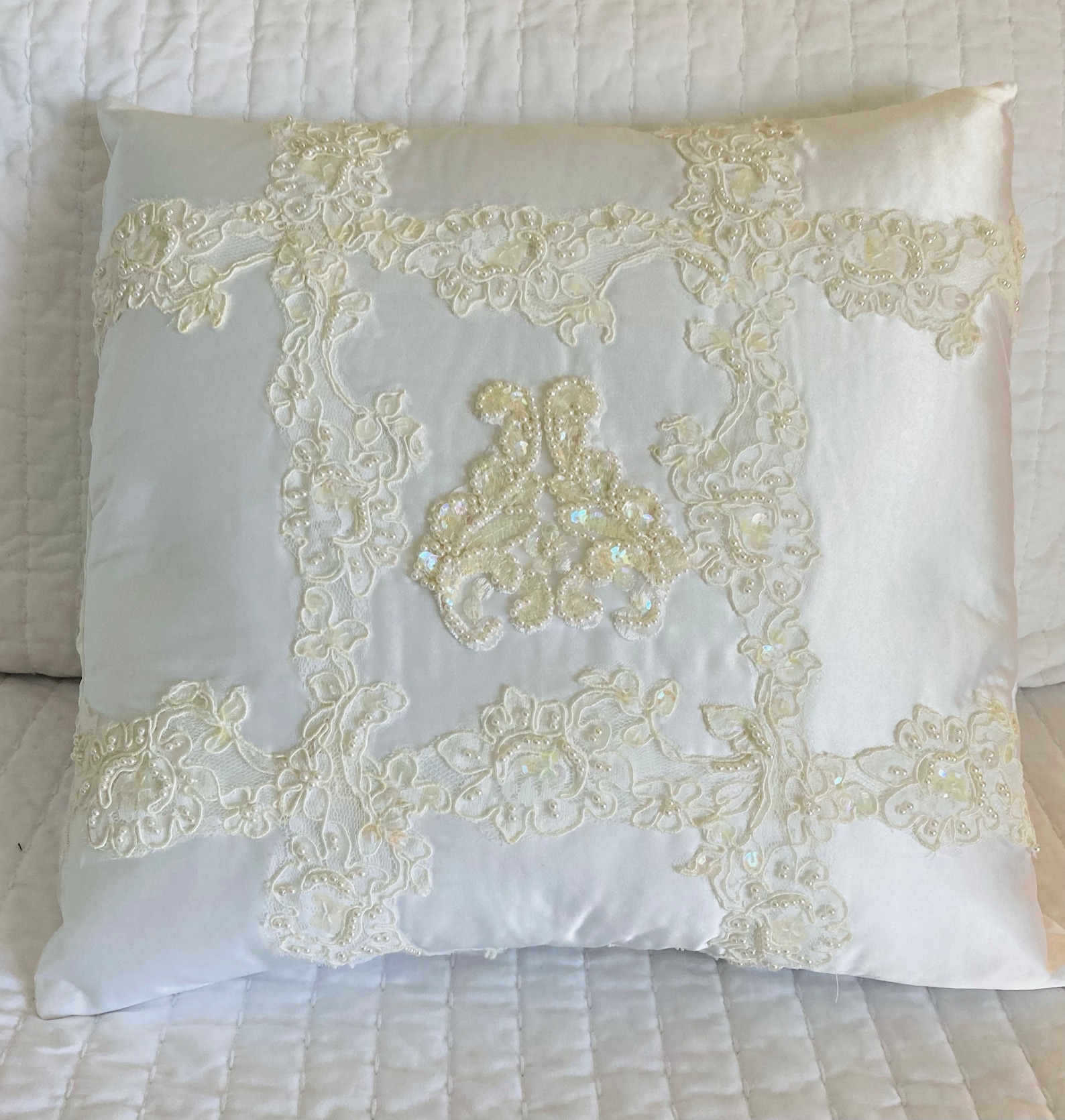 Wedding Dress Pillow Made From Moms Wedding Dress Etsy