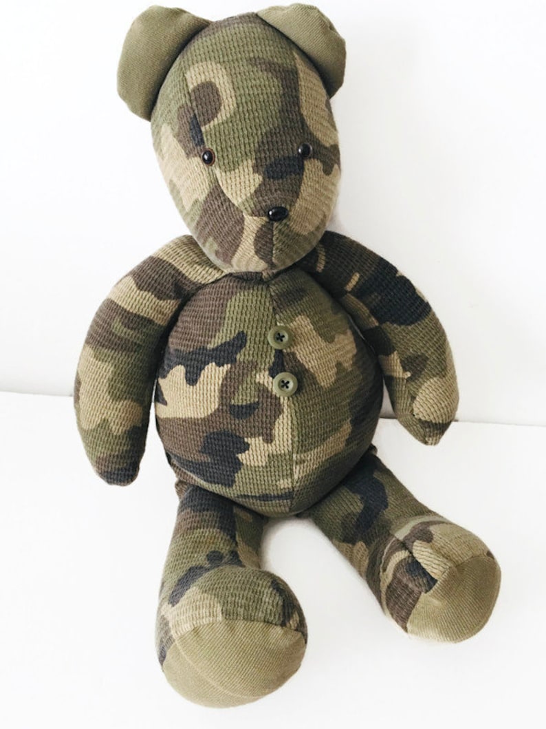 MEMORY BEAR, heart patch, Personalized, Keepsake bear, remembrance bear, made from your loved ones clothing, memory gift image 4
