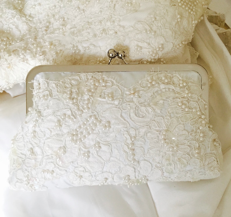 Bridal Clutch Heirloom Keepsake Repurposed From Moms Wedding Etsy