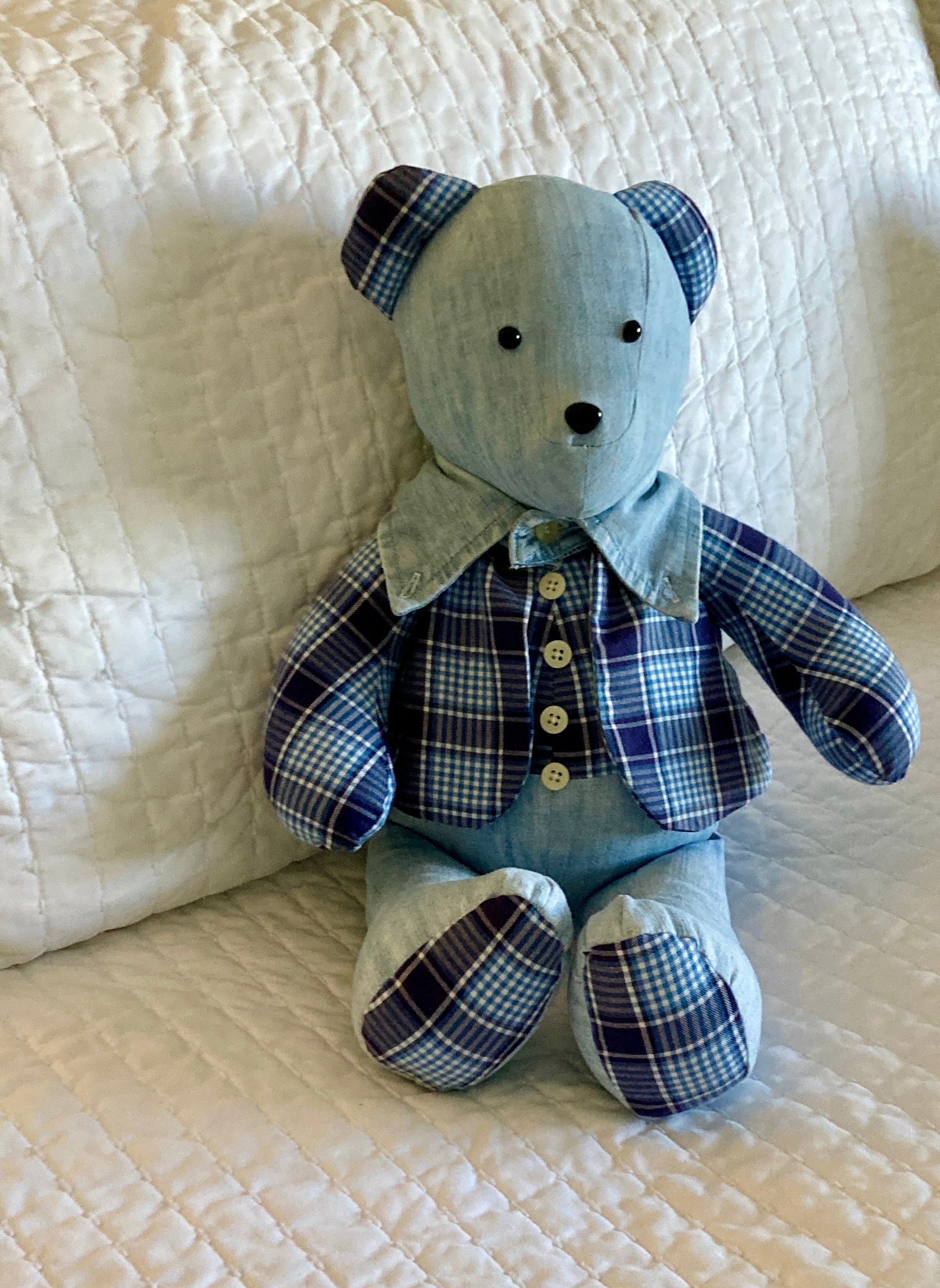 Custom Memory Bear Made With Baby Blanket – Sewing From The Hart