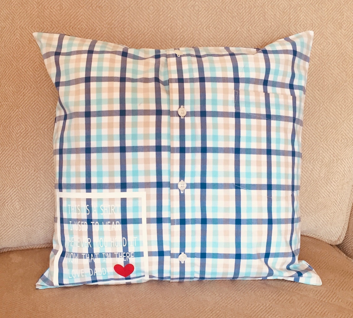 MEMORY PILLOW made from Dads or Grandpa's favorite shirt Etsy