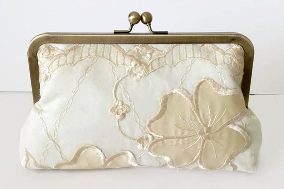 Bridal Clutch Repurpose Old Wedding Dress Into Heirloom Etsy