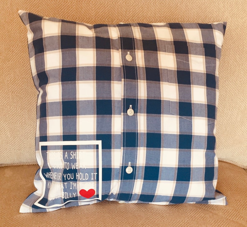 MEMORY PILLOW made from Dads or Grandpa's favorite shirt Etsy