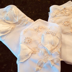 Pocket Square for dad, son, groom Use lace from Mom's wedding dress Wedding Hanky image 5