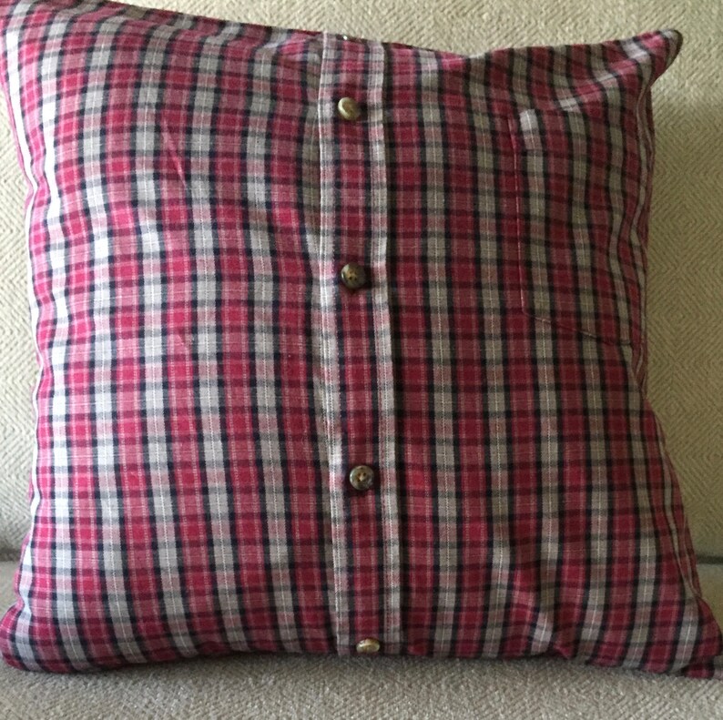 MEMORY PILLOW made from Dads or Grandpa's favorite shirt Etsy