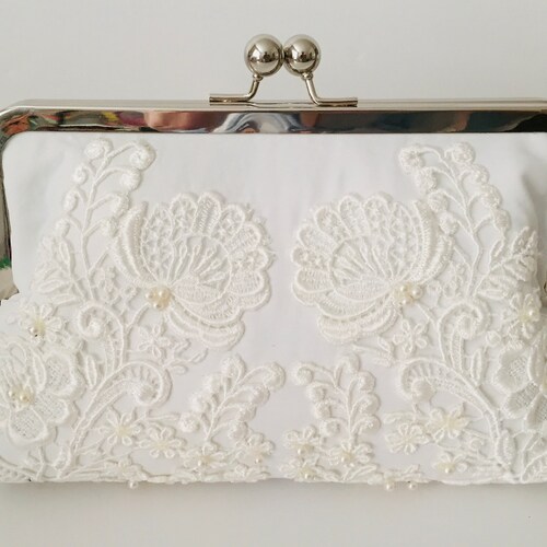 REPURPOSED From Moms Dress. Bridal Clutch Wedding Dress Etsy