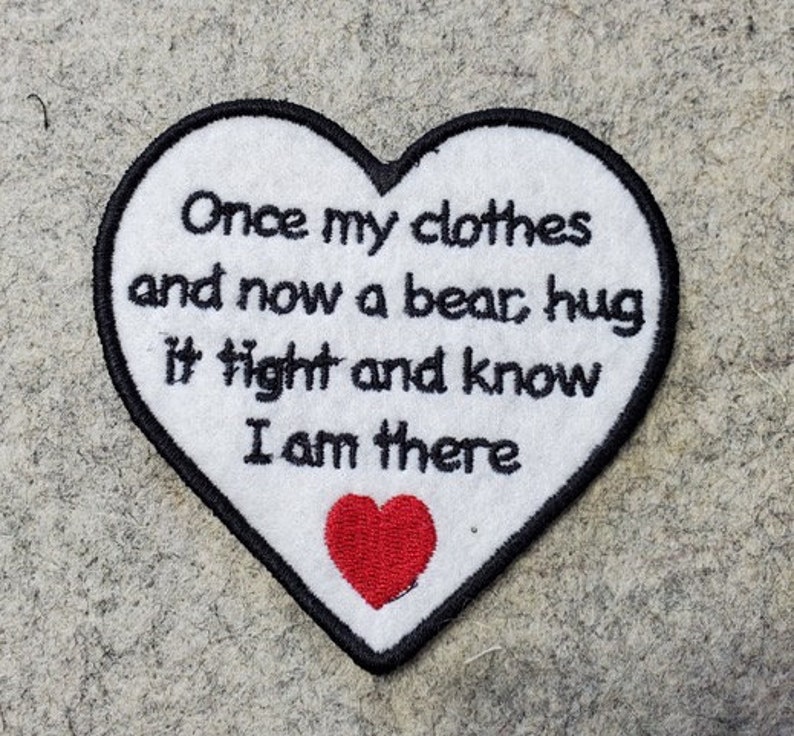 MEMORY BEAR, heart patch, Personalized, Keepsake bear, remembrance bear, made from your loved ones clothing, memory gift image 9
