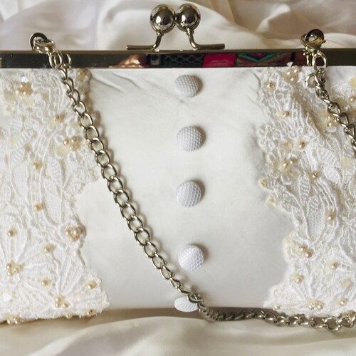 Brides Clutch Made From Moms Wedding Dress Brides Clutch - Etsy