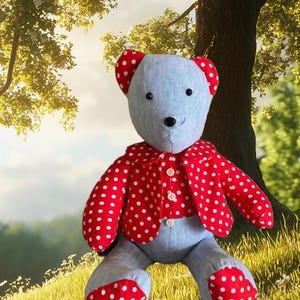 Memory Bear Keepsake crafted from Loved One&#39;s Clothing ~ Personalized Gift to Preserve Cherished Memories