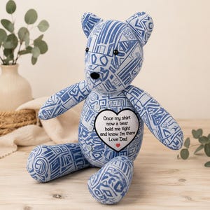 Memory Bear Keepsake 18"– Memorial Gift from Loved One's Clothing