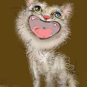Individuelles Aquarell Portrait mit Haustierfotos Personalisiertes digitalisiertes Katzenporträt Cartoon Individuelle Haustier-Gedenkkunst