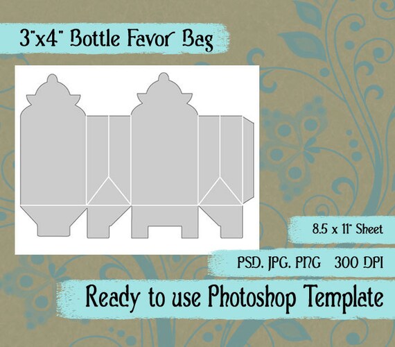 Party Favor Bag Digital Collage Photoshop Template 3 X Etsy