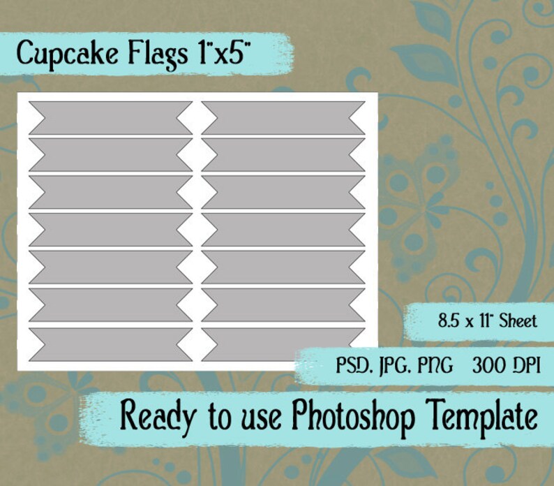 Scrapbook Digital Collage Photoshop Template Cupcake ...