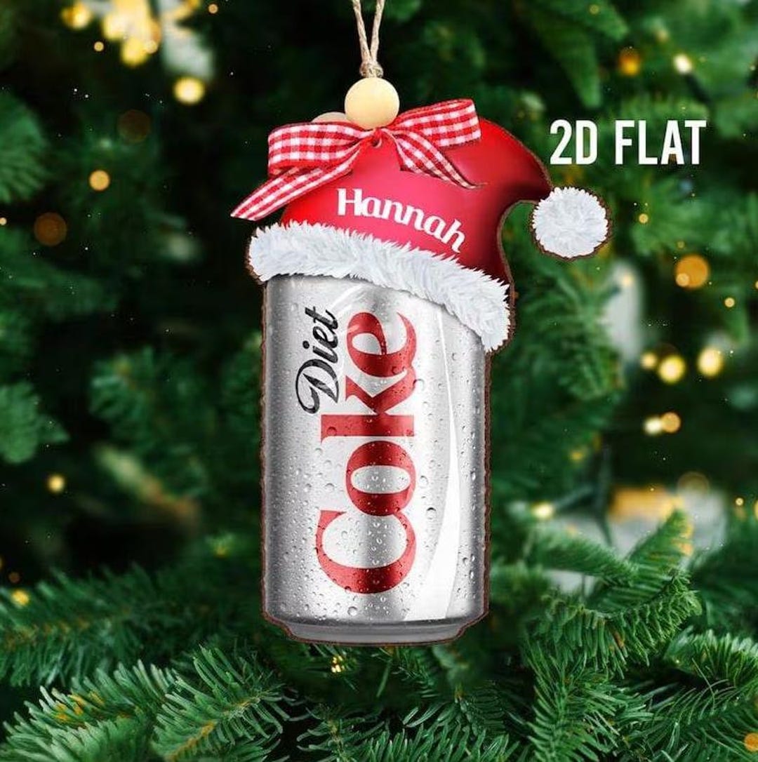 Personalized Diet Coke Ornament 2D Flat , Custom Coca-cola Diet Coke ... image.