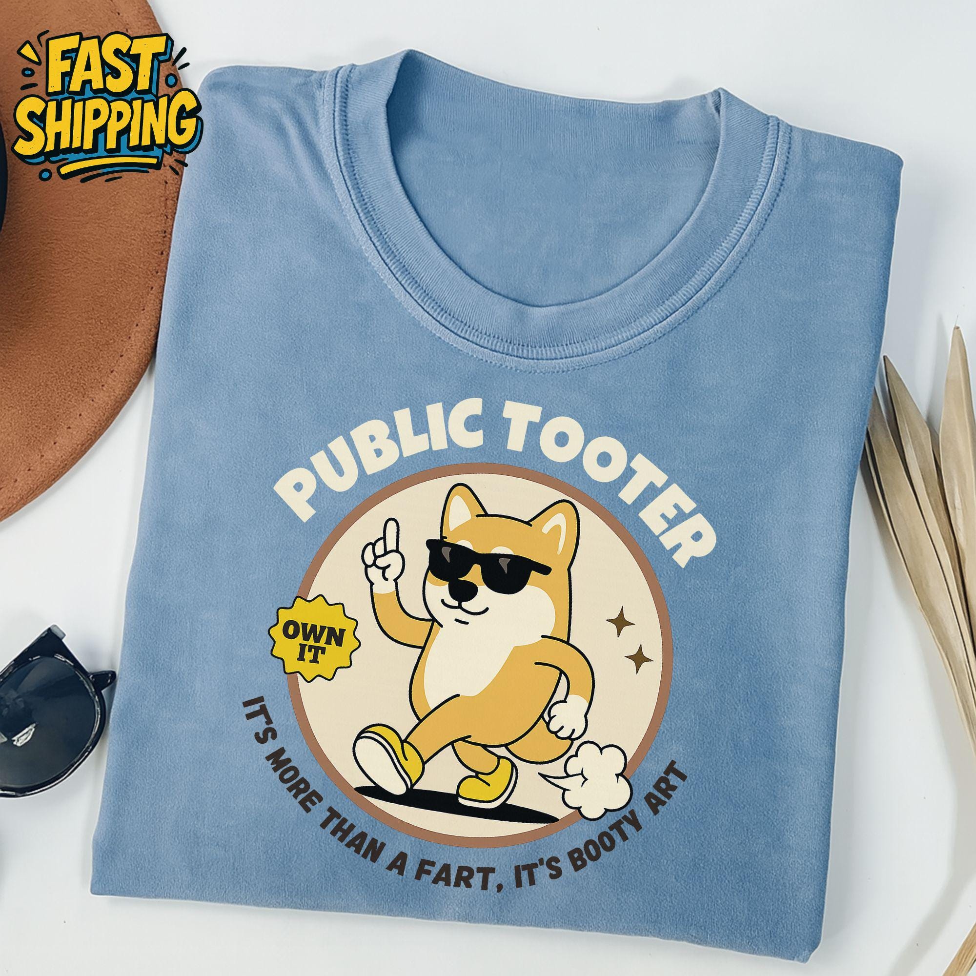 Public Tooter Comfort Color Shirt| Inappropriate 90s Retro Fart Tshirt| Embarrassing Edgy Gen Z Meme Shirt | Akita Inu shirt