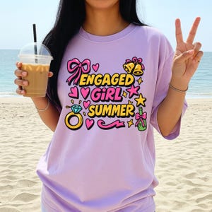 Engaged Girl Summer Shirt – Fun Bride-to-Be Tee – Bachelorette Party T-Shirt – Engagement Gift for Her