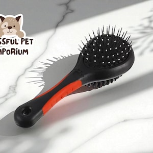 Double Sided Grooming Tool | Pet Hair Remover Comb | Bristle Pin Deshedding Brush | Dog Bath Cleaning Accessory | Puppy Care Kit