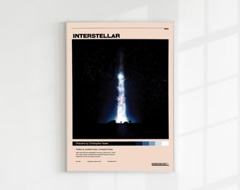 Interstellar Movie Poster 2014 – Christopher Nolan Film Print – Space Sci-Fi Wall Art – Cinema Room Decor – Physical Art Print