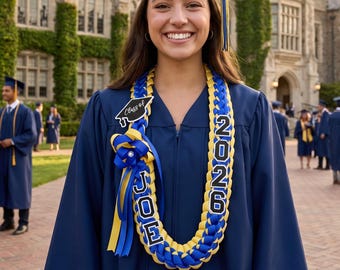 Graduation Lei Gift, Class of 2026 Graduation Cord, Braided Ribbon Lei, Senior Gift for Her, Graduation Photo Prop Decor, Class of 2026