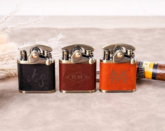 Encendedor personalizado, Encendedor de cuero para hombre, Regalo de boda para padrinos, Regalo único para el Día del Padre, Regalo grabado, Regalo de Navidad