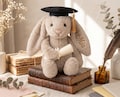 Custom Name Embroidered Graduation Rabbit, Personalized Graduation Bunny Plush, College Graduation Gift, Class of 2026 Stuffed Animal