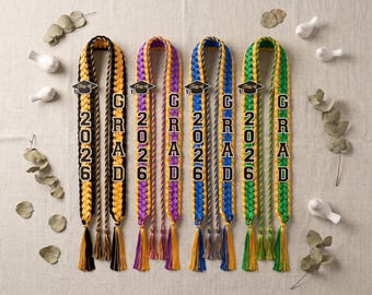 Graduation Lei 2026, Graduation Honor Cord, Braided Ribbon Lei, Senior Night Gift, Gift for Graduates, College Grad Party Decor