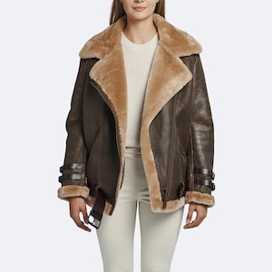 Vintage 1970s Shearling Coat: Handmade Sheepskin Leather Winter Outerwear