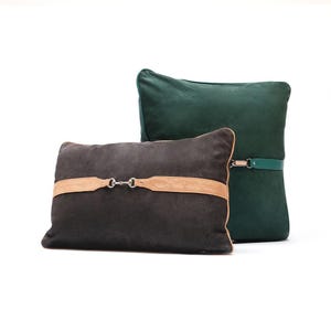 Rustic Cow Leather Throw Pillow: Farmhouse Home Decor 10.5&quot; x 16.5&quot;