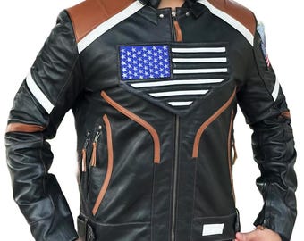Men's Genuine Leather Biker Jacket | Handmade Genuine Leather Coat | Gift for Him