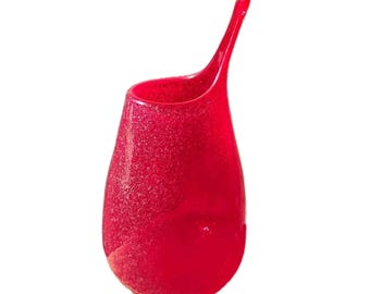 Vaso mini a bocciolo oscillante "Tiny Bubbles" in vetro soffiato a mano in stile Murano da 6,25"