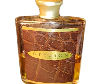 Vntg Mens Stetson Köln 2,25 fl oz COTY NY Whisky Flachmann Style Snakeskin Front