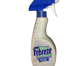 Spray detergente per tessuti Febreze Extra Forte, flacone vintage, deodorante per tessuti, anno 2000