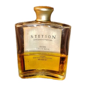 Vntg Mens Stetson Köln 2,25 fl oz COTY NY Whisky Flachmann Style Snakeskin Front Bild 2