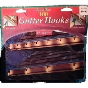 Vtg Christmas Light Gutter Hook Clips for String mini or C7 C9 100 Santa's Best