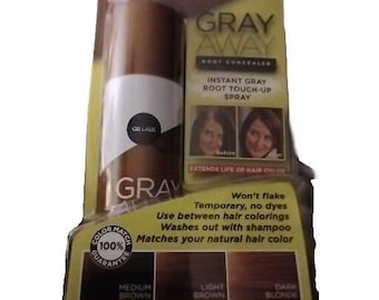 Spray correttore per radici dei capelli Vtg Gray Away da castano medio a biondo scuro QB Labs Vedi altro