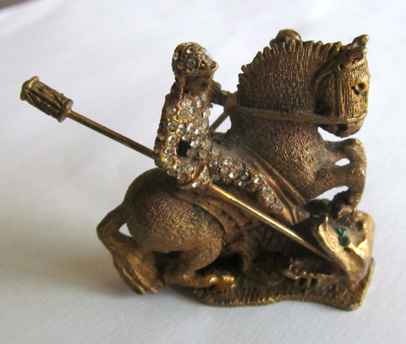 Saint George And The Dragon Brooch By DeNicola Dr… - image 1