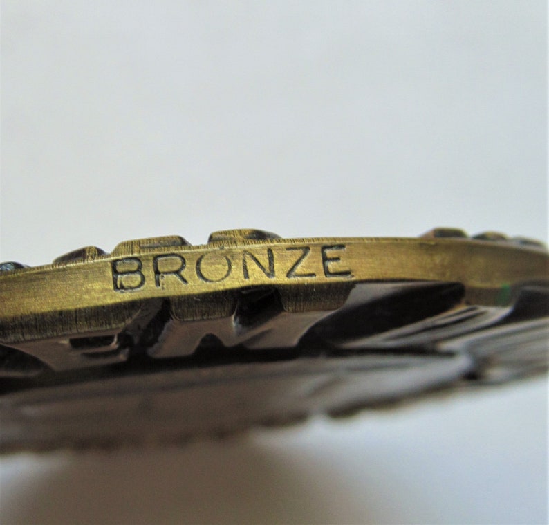 Mary Magdalene At The Cross Vintage French Bronze Religious Art Medal