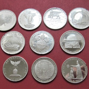 Vintage Pope John XXIII Italian Silver Medal Set Five Proof Like Pieces In Original Case Circa 1964