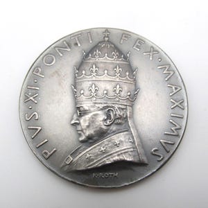 Pope Pius XI German Silver Religious Medal By Karl Roth, Treaty Of Lateran 1929  SS68
